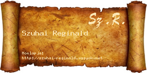 Szuhai Reginald névjegykártya